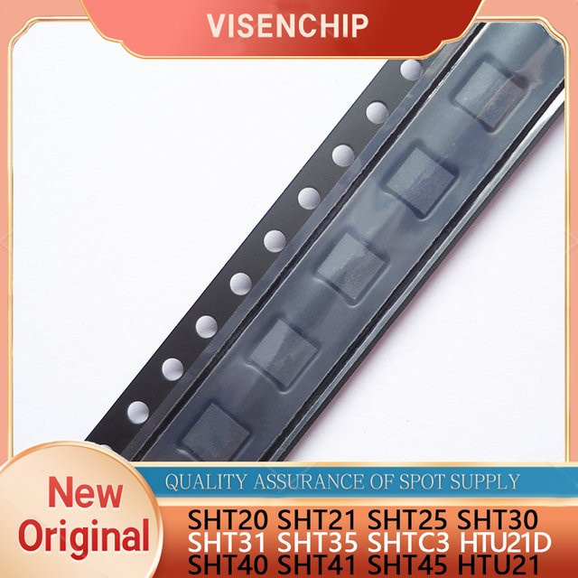 5 Stück IVISENCHIP Sensor Chips SHT20 SHT21 SHT25 SHT30 SHT31 SHT35 SHTC3 HTU21D SHT40 SHT41 SHT45 HTU21 QFN in Schwarz - Bild 1