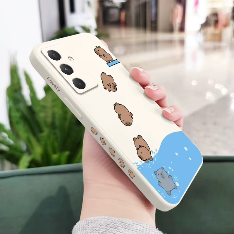 Handyhülle mit süßem Tauchbär für Samsung Galaxy A-Serie in Weiß - Bild 2