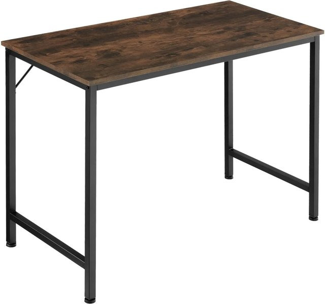 tectake Schreibtisch Jenkins Industrial Style in Holz Dunkel mit Stahlgestell, B/T/H: 100 x 50 x 75,5 cm - Bild 2