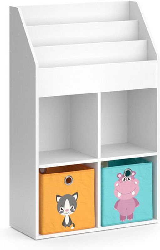 Vicco Kinderregal Luigi Bücherregal mit bunten Faltboxen in Weiß - Bild 2