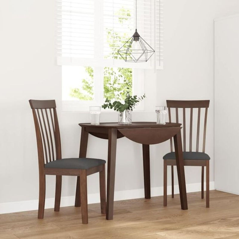 Vidaxl Esszimmerstühle aus Massivholz mit Kissen, 2er Set, Braun und Schwarz, Klassisch - Bild 1