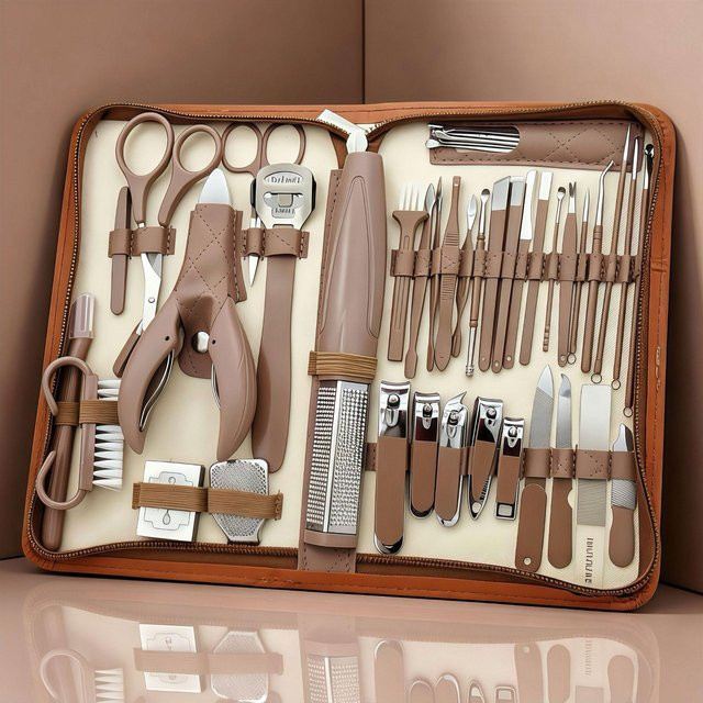 I Nail Nagelpflege-Set, 42-teilig, Edelstahl, braun, Unisex - Bild 1
