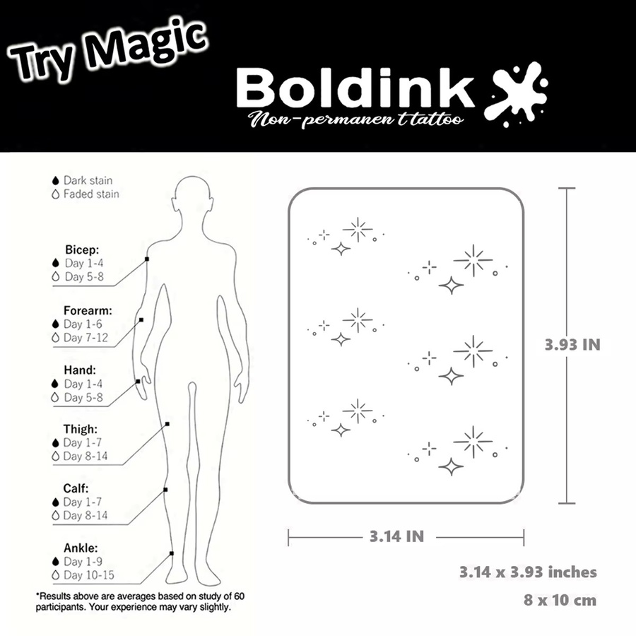 BOLDINK Stern-Tattoo-Aufkleber, Unisex - Bild 3