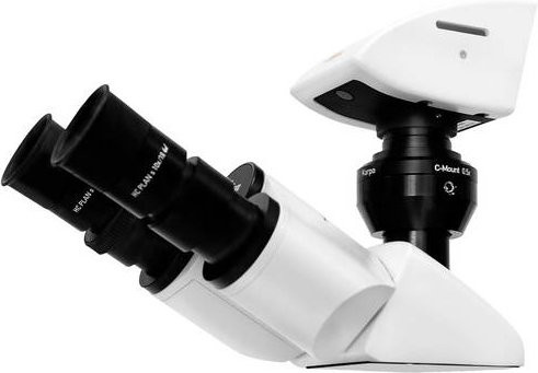 Leica Microsystems DM300 Trino-Tubus mit 0,5X C-Mount Mikroskop-Tubus in Weiß - Bild 1