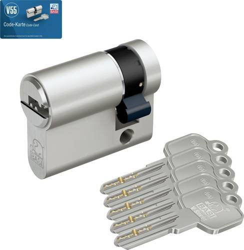 BASI Profil-Halbzylinder V55 Gleichschließend Nr. 20 Silber B/T: 10 x 30 mm - Bild 1