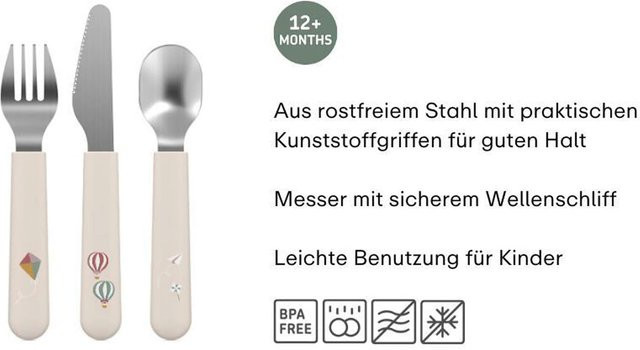 Mepal Mio x Little Dutch 3-teiliges Kinderbesteckset aus Edelstahl und Kunststoff, Mehrfarbig - Bild 1