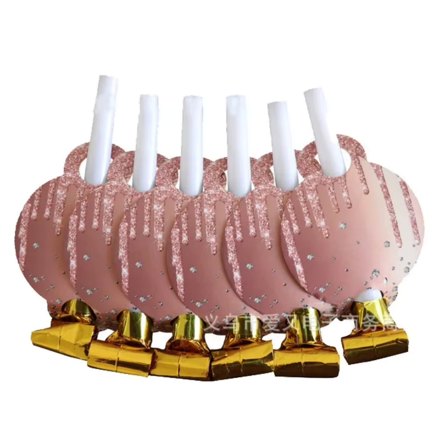 Cicimini Party Dekoration Set in Rosa und Rose Gold mit Diamant Glitzer Muster aus Papier für Hochzeit und Geburtstag - Bild 2