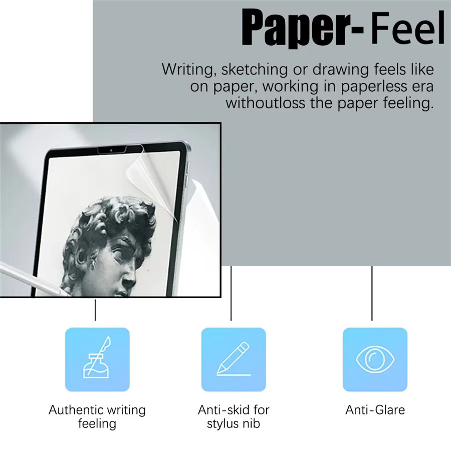3er-Pack Samsung Galaxy Tab S10 Ultra Plus S10+ Displayschutzfolie mit Papiergefühl in Transparent - Bild 3
