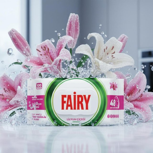 Fairy Feuchte Reinigungstücher Universal Lilie, 100 Stück, Multicolour - Bild 1