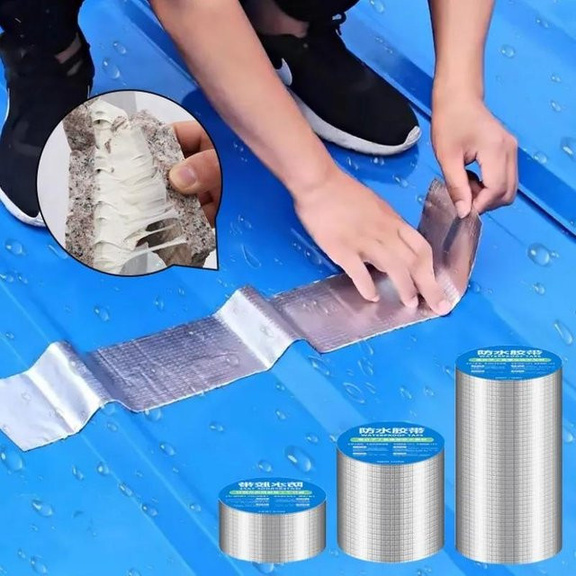 YWZT Home Depot Wasserdichtes Butyl-Aluminiumfolienband in Silber, hochtemperaturbeständiges Superklebeband zur Dach- und Wandabdichtung sowie zur Rohrleitungsbefestigung, Breite: 5 cm, Länge: 3 m - Bild 1