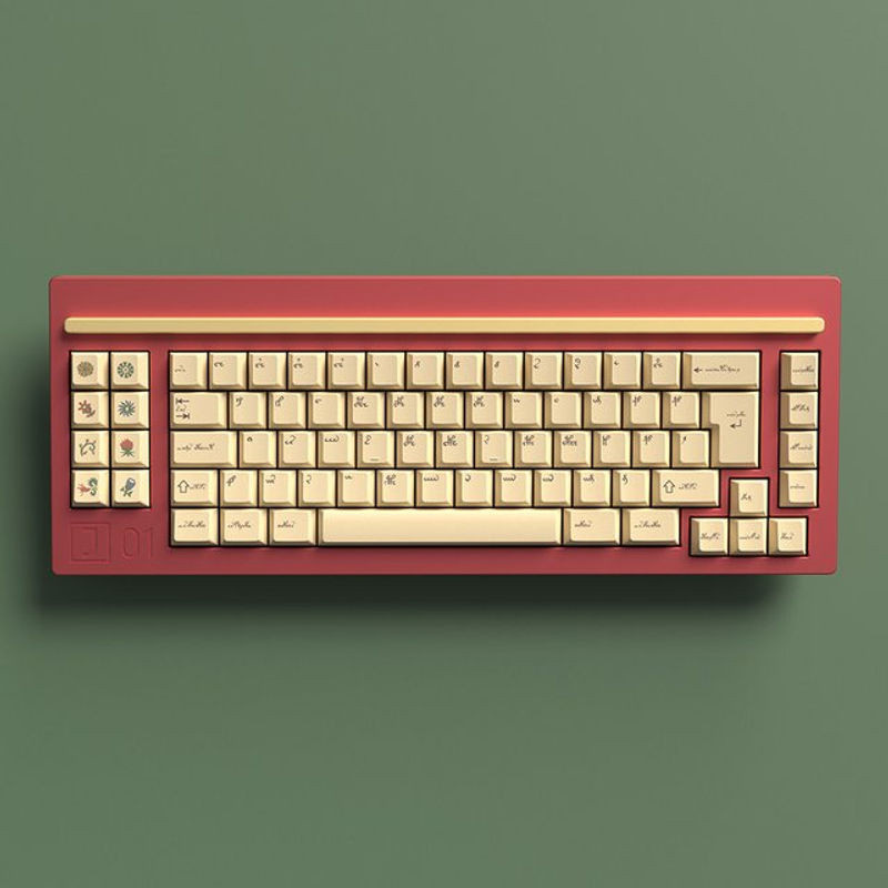Milky Way MW Voynich PBT Keycaps Sub Cherry Profil Mods Kit Alpha Kit für mechanische Tastaturen, mehrfarbig - Bild 1