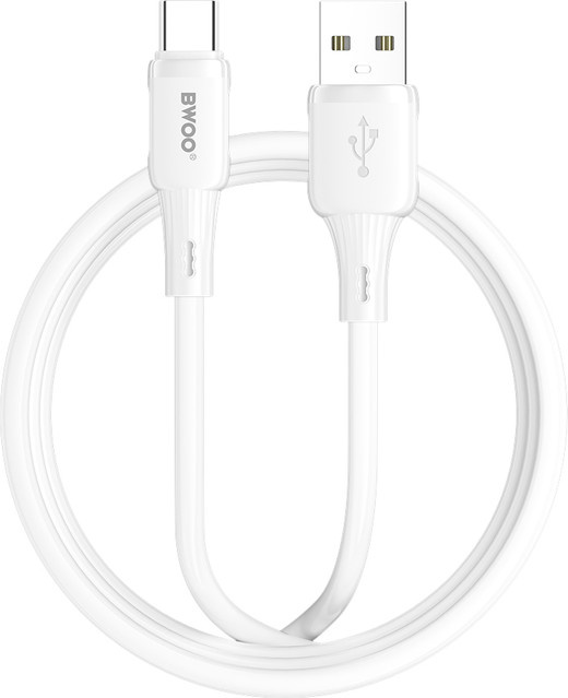 BWOO X329C Daten- und Ladekabel USB-A auf USB-C, 15W, 1m, Weiß - Bild 1