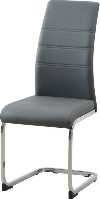HTI-Living Schwingstuhl SallyC PU in Grau mit Kunstleder und Metallgestell - Bild 1
