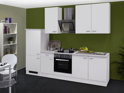 Moderne Küchenzeile Flex-Well WITO mit Elektrogeräten in Weiss, Breite: 270 cm - Bild 1