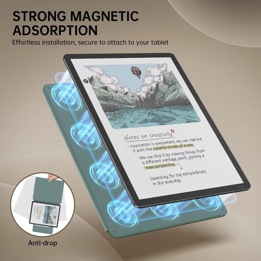 Magnetische Premium PU-Lederhülle für Kindle Scribe 2025 (3. Generation) und Kindle Scribe Colorsoft 2025 (1. Generation) in Grün - Bild 3