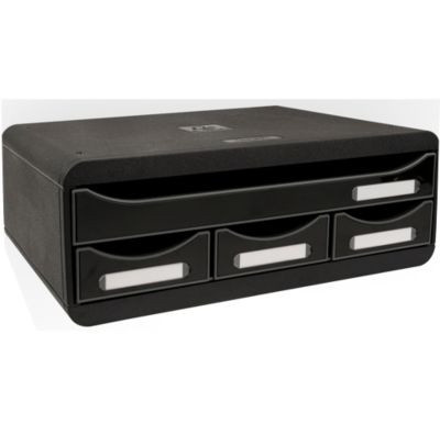 Exacompta TOOLBOX Ablagemodul A4+ in Schwarz glossy mit 4 Schubladen und Tiefenmaß: 27 cm - Bild 2
