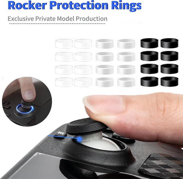 TECTINTER Elastische Schutzringe für Joysticks aus Silikon in Orange für PS5, PS4, Xbox, Switch Pro, Steam Deck und ROG Ally (4/8 Stück) - Bild 1