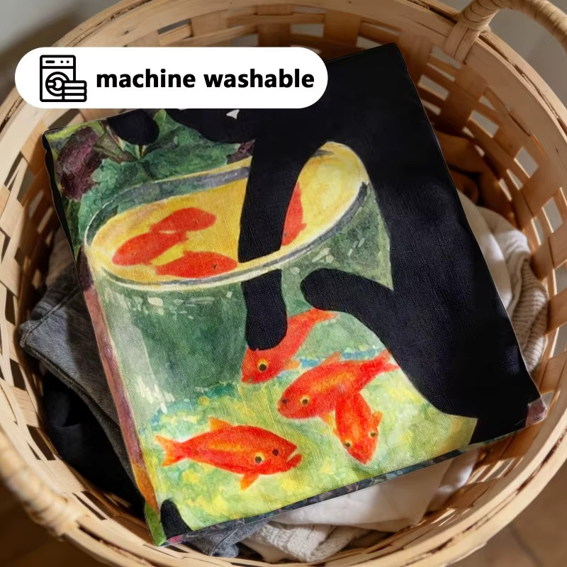 VIKAMA Wandteppich Die Katze und der Fisch in Multicolour - Bild 4