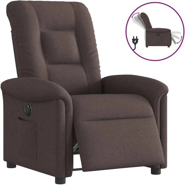 vidaXL Elektrischer Relaxsessel in Dunkelbraun aus Stoff mit Armlehnen - Bild 1