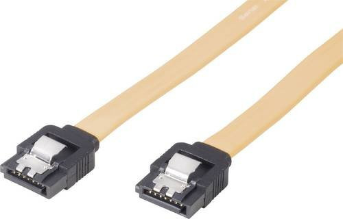 Renkforce SATA-Anschlusskabel für Festplatten, 1x SATA-Buchse 7-polig auf 1x SATA-Buchse 7-polig, Gelb, Länge: 0,30 m - Bild 1