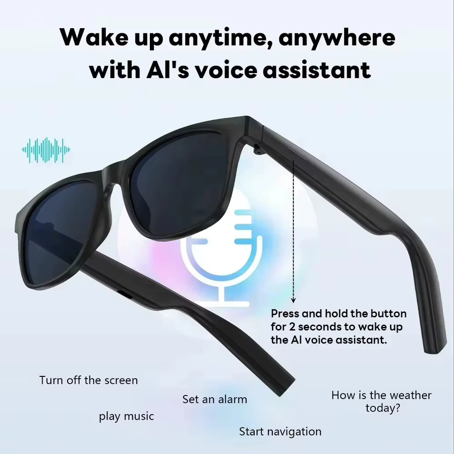 Lenovo Smart AI-Brille in Schwarz mit 8K HD Auflösung, Touch-Steuerung, Kameraaufnahme, Bluetooth-Anruffunktion, Sprachassistent und Echtzeit-Übersetzer - Bild 2