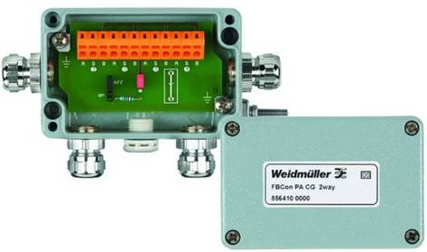 Weidmüller FBCON PA CG 2WAY Sensor/Aktorbox passiv PROFIBUS-PA Standardverteiler in Grün aus Edelstahl - Bild 1