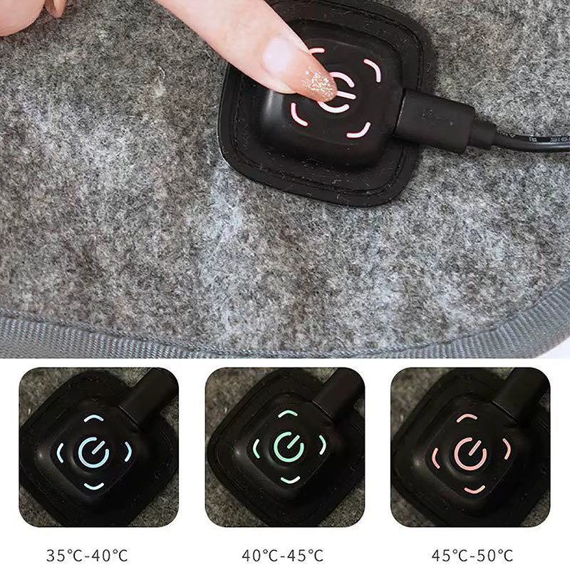 Dreamburgh USB Heizdecke in Grau mit 3-Gang-Temperaturregelung für Zuhause, Auto und Camping - Bild 4