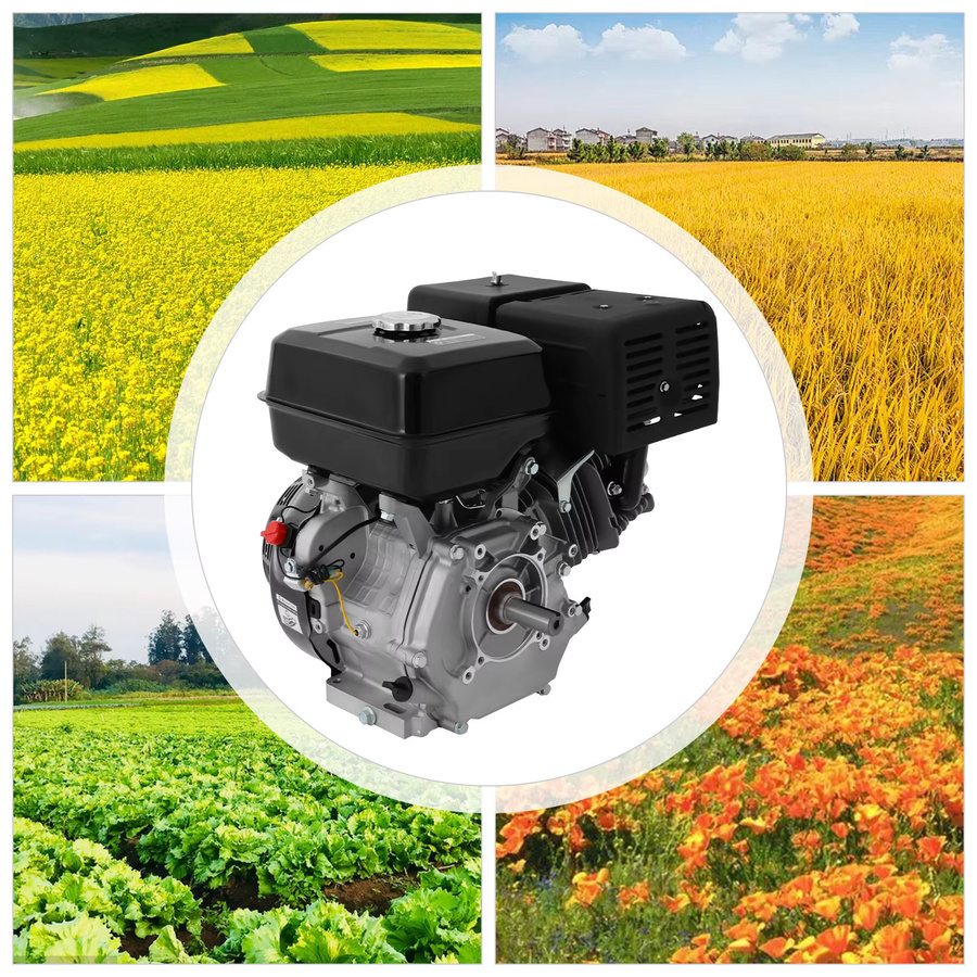 Bymaocar 15 PS Benzinmotor mit 420 cm³ OHV 4-Takt Einzylinder in Schwarz, 8800 W Nennleistung, 9700 W Maximalleistung, luftgekühlt mit 6,5 L Kraftstofftank und Ölalarm - Bild 7