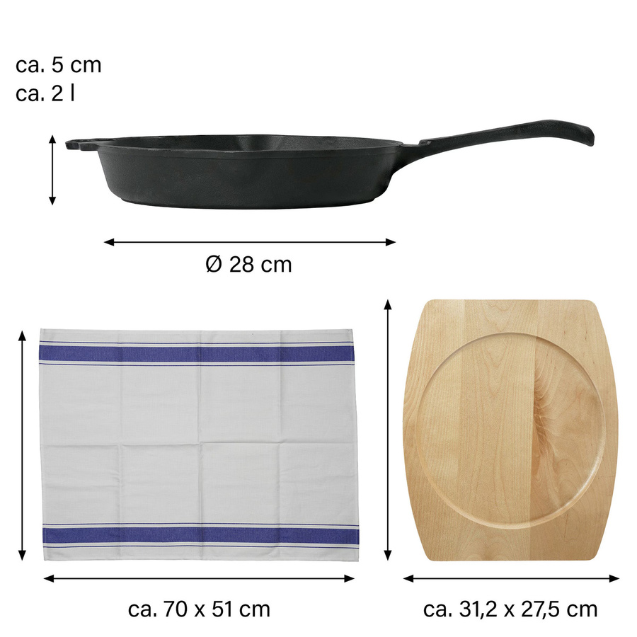 Freyersbacher Gusseisenpfanne mit Emaille in Schwarz, Durchmesser: 28 cm - Bild 4