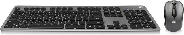 ACT AC5710 Wireless Tastatur RF QWERTY UK International Schwarz und Grau mit USB-A und USB-C - Bild 1