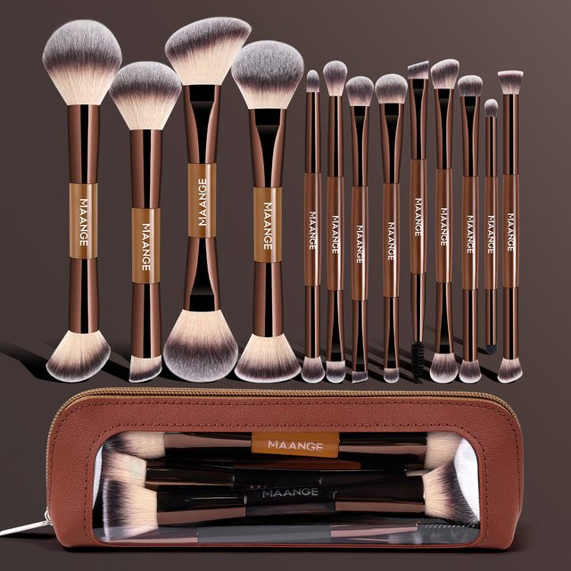 MAANGE Make-up-Pinsel-Set mit Aufbewahrungstasche, 13-teilig, Unisex - Bild 1