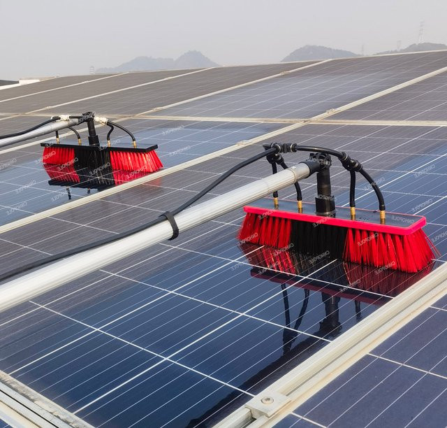 CNHOPOLE Photovoltaik-Panel-Reinigungswerkzeug mit Teleskopstange zur Reinigung von Solarpanels, Fenstern, Glas und Booten - Bild 1