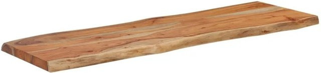 vidaXL Tischplatte aus massivem Akazienholz, rechteckig mit Baumkante, Braun, B/T/H: 110 x 40 x 2,5 cm - Bild 1