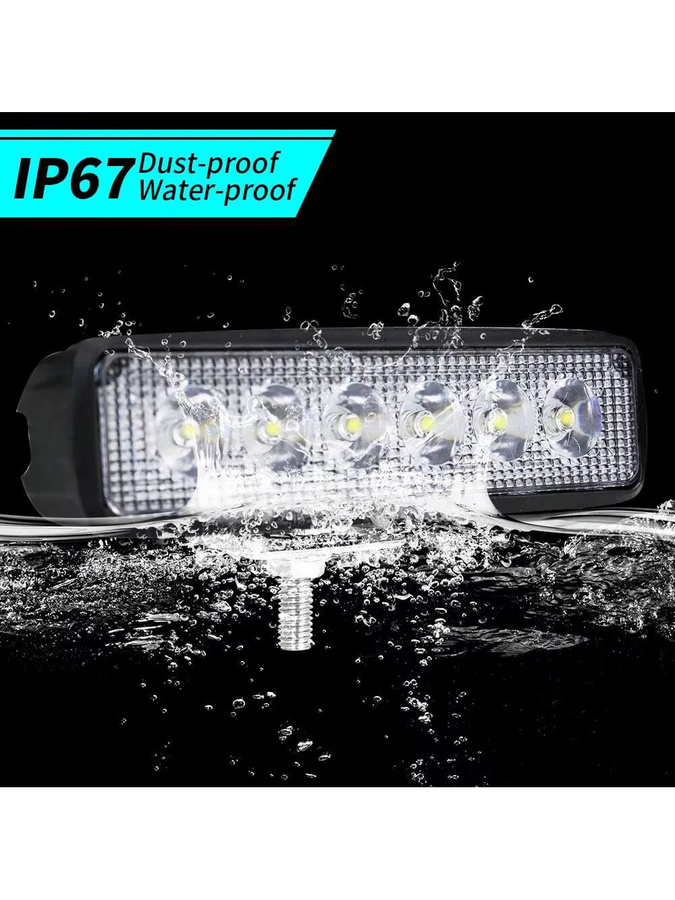 Lupuauto 2er Set LED Arbeitslicht für Auto, 18W, 6000K Cool White, IP67 wasserdicht, Offroad Flutlicht in Schwarz - Bild 6