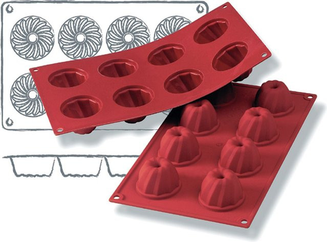 Schneider Silikonbackform Gugelhupf Mini rot, 50 ml, B/T/H: 17,5 x 17,5 x 5,5 cm - Bild 1
