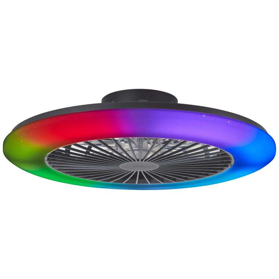 Brilliant LED-Deckenleuchte Salerno mit Ventilator, Schwarz, Durchmesser: 57,7 cm, dimmbar mit Fernbedienung und RGB-Funktion - Bild 2