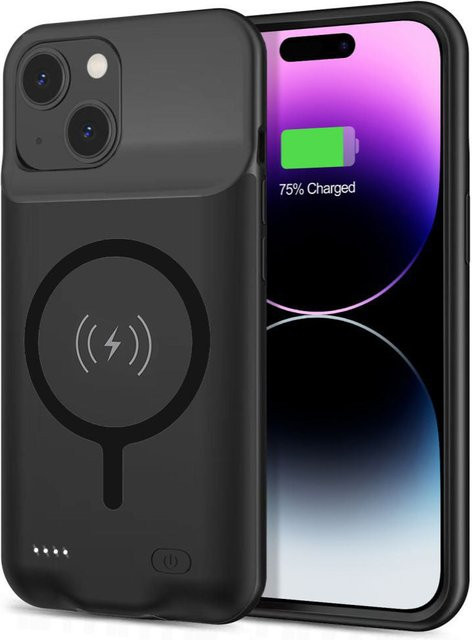 Techsuit Power Pro Wireless Battery Case für Apple iPhone 15 Plus, 8500mAh, Schwarz - Bild 1