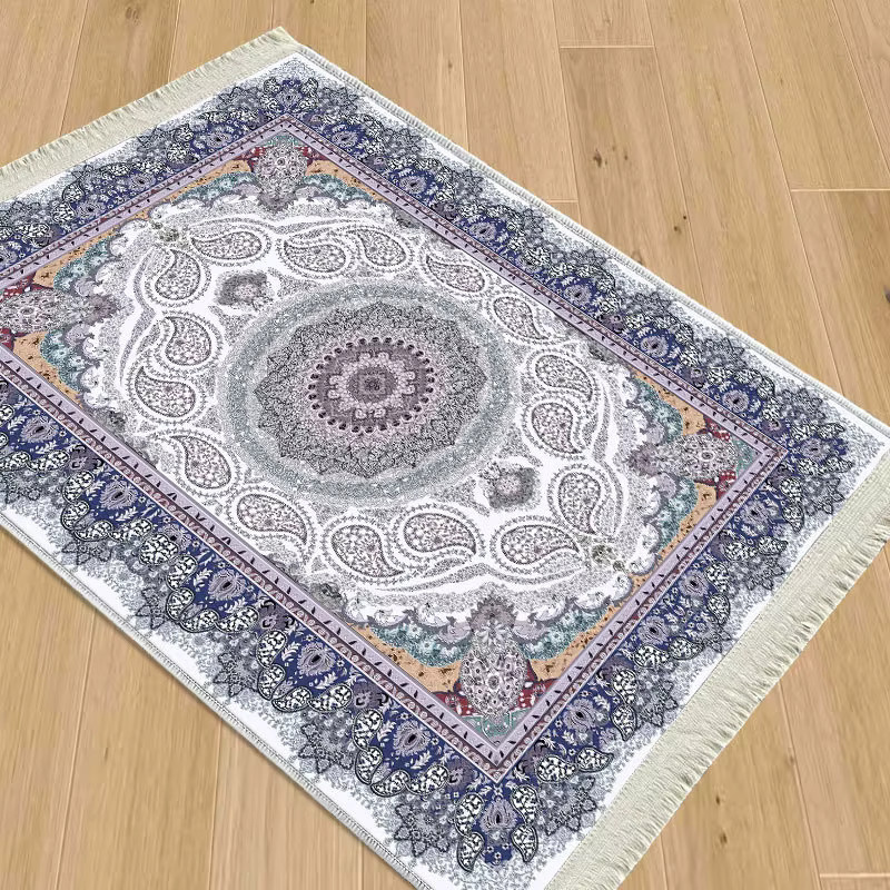 VIKAMA Retro Nordischer Ethno-Teppich mit Quastendetails in Multicolour für Wohnzimmer und Schlafzimmer - Bild 1