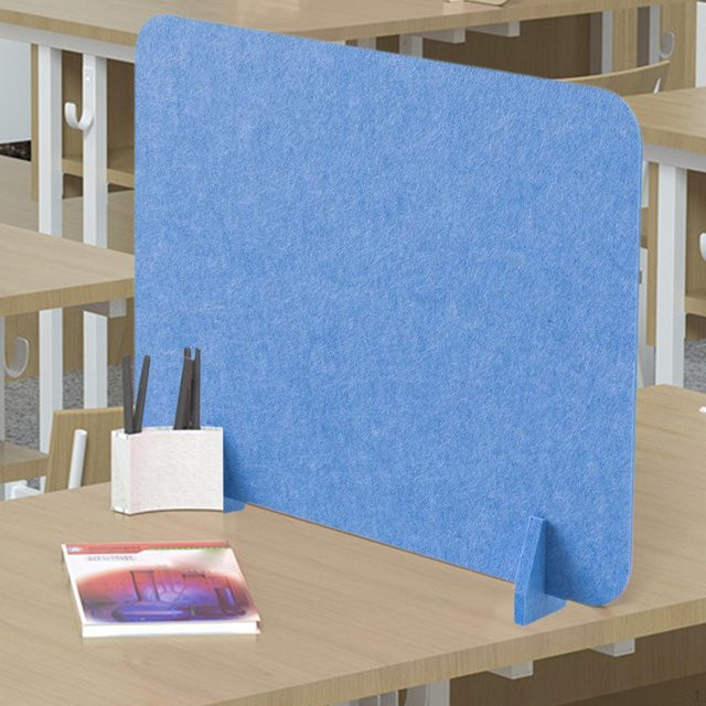 Freistehende akustische Schreibtisch-Trennwand von craftDIY in Blau mit Stützfüßen - Bild 1