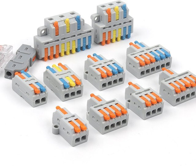 DIY GO Universal Compact Mini Fast Wire Connectors Hebelmutter Crimp Splitter Elektrische Leiter Push-in Home Terminal Block, Grau - Bild 1