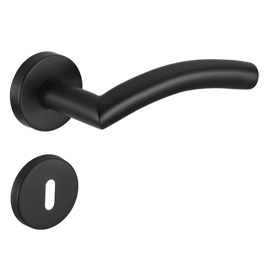 MeinTürgriff Drückergarnitur Neapel Rosettengarnitur aus Edelstahl in Schwarz Matt, B/H: 160 x 160 mm - Bild 2