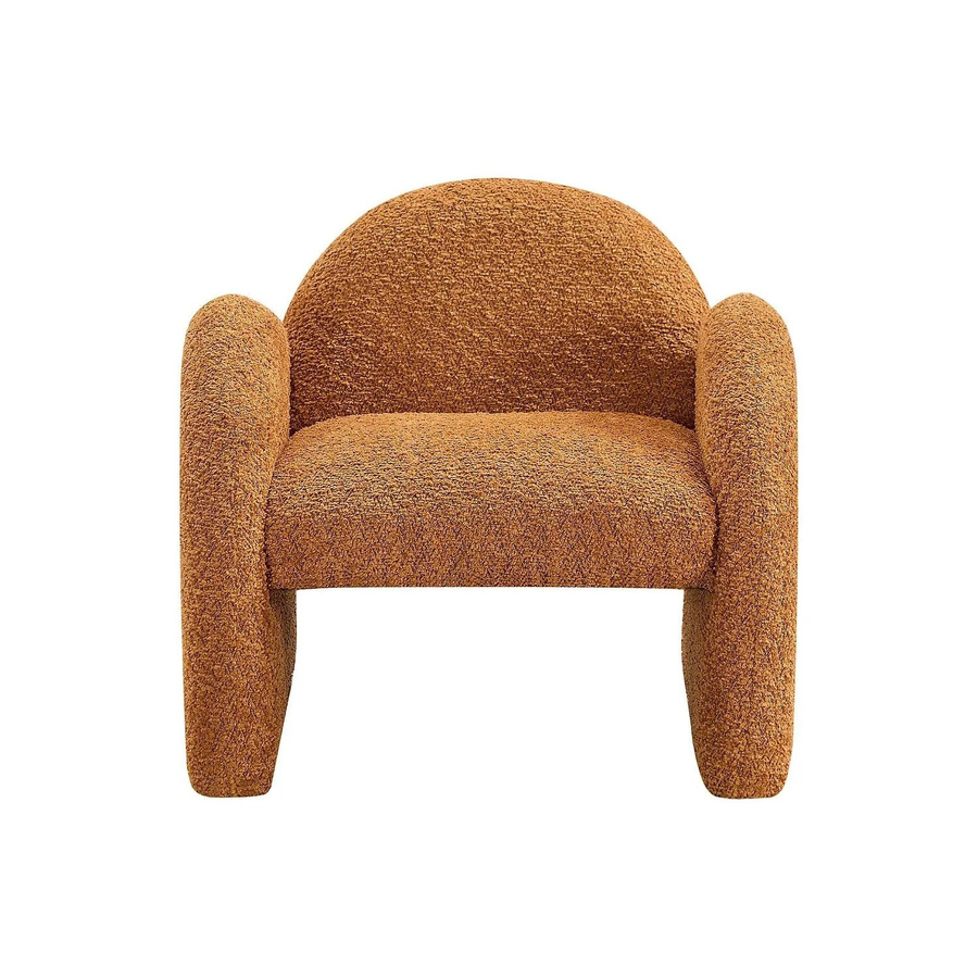 Mosalo Sessel mit gerader Rückenlehne aus Bouclé Stoff in Terracotta, Breite: 48 cm, Tiefe: 51 cm, Höhe: 45,5 cm - Bild 2