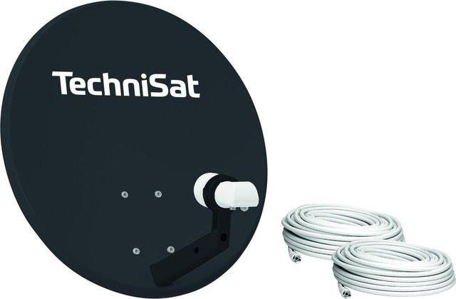 TechniSat TECHNITENNE 60 Sat-Anlage in Anthrazit mit Twin-LNB und 2x 10m Kabel - Bild 1