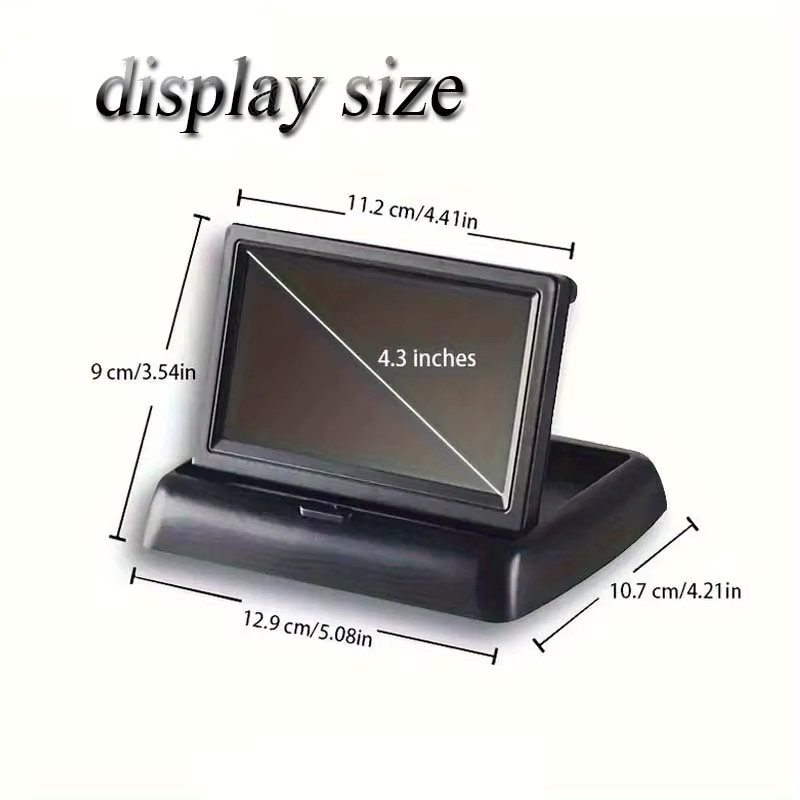 QueenDer Rückfahrkamera-Set mit 10,92 cm faltbarem Bildschirm und HDMI-Anschluss, Schwarz - Bild 2
