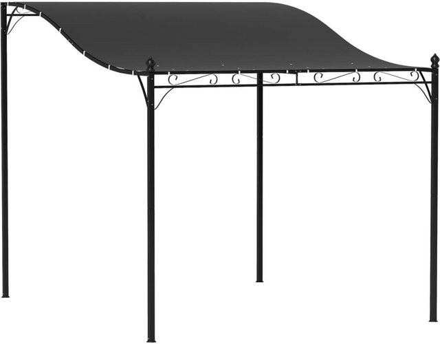Outsunny Anbaupavillon aus Metall in Dunkelgrau mit Polyester-Dach, wandmontiert und modern, B/H/L: 298 x 250 x 248 cm - Bild 1
