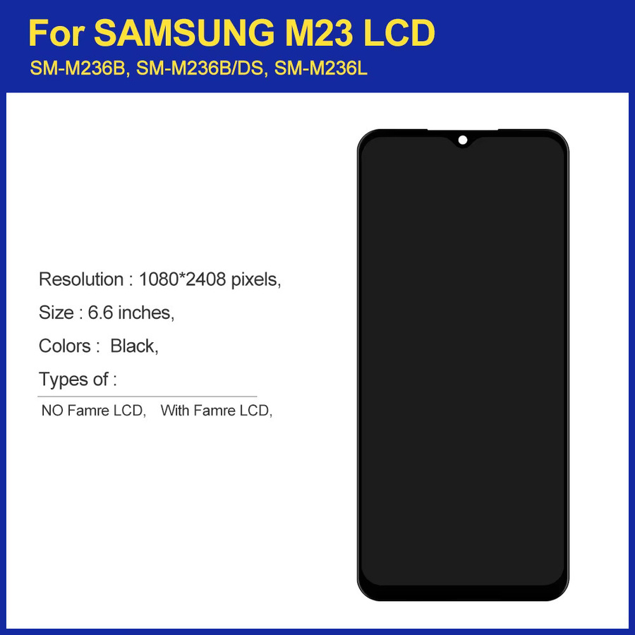 Samsung Galaxy M23 LCD Display mit Touchscreen Digitizer Ersatz und Rahmen in Schwarz - Bild 2