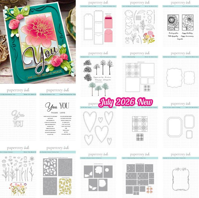 Papertrey Klarsichtstempel Floral Tree Heart Frame für Scrapbooking und DIY-Karten, Transparent - Bild 1