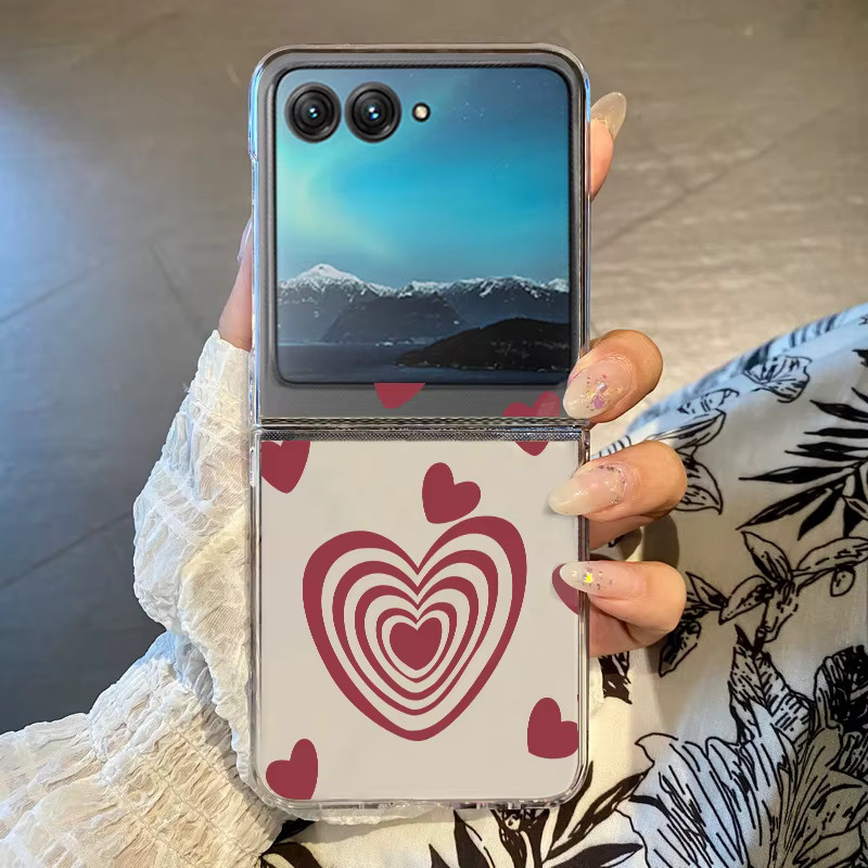 Transparente Love Hearts Handyhülle für Motorola Razr 60 40 50 Ultra mit stoßfestem Herzmuster - Bild 3