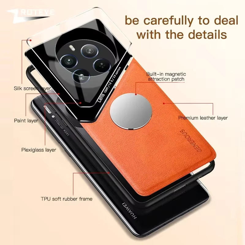Zroteve Magnetische Handyhülle aus PU Leder und hartem PC für Realme 12 Pro, 11, 13 Pro Plus in Blau - Bild 2