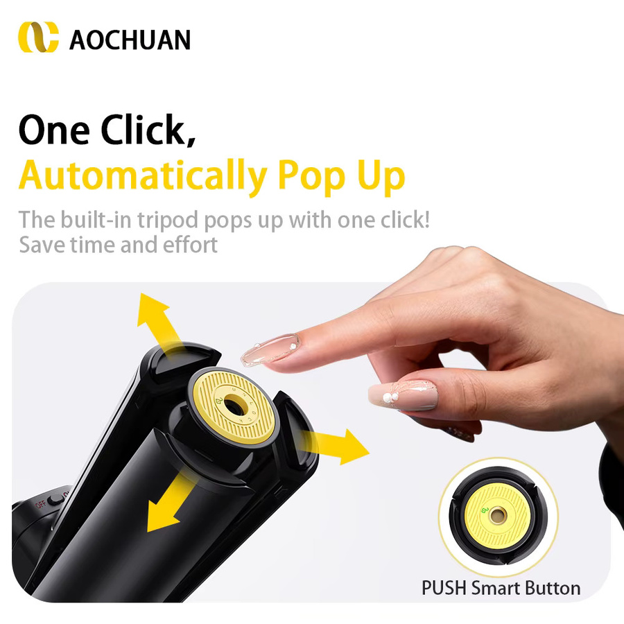 AOCHUAN Gimbal-Stabilisator Smart X3 Bounce Type mit 51 cm Verlängerungsstange und abnehmbarer Fernbedienung in Schwarz - Bild 4
